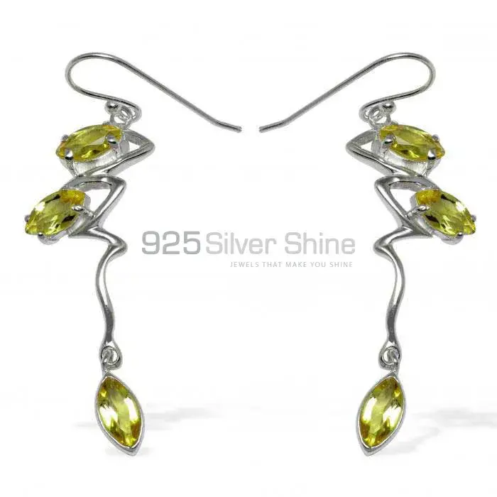 925 Sterling Silver Handmade Earrings In Peridot Gemstone Jewelry 925SE926