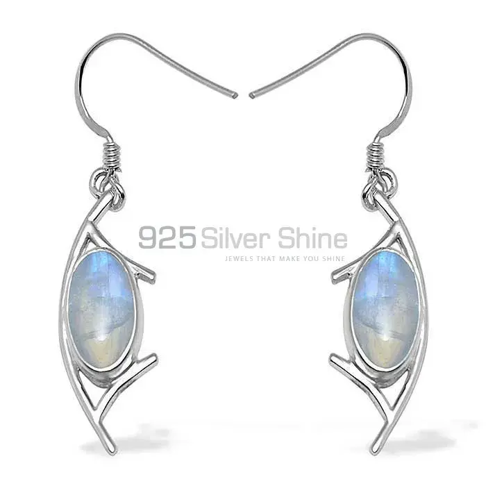 925 Sterling Silver Handmade Earrings In Rainbow Moonstone Jewelry 925SE1005_0