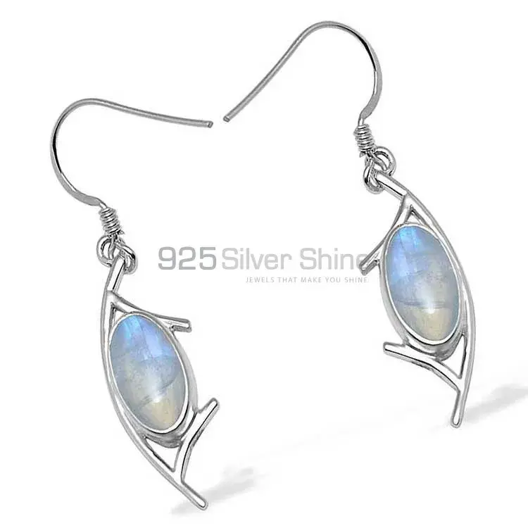 925 Sterling Silver Handmade Earrings In Rainbow Moonstone Jewelry 925SE1005_1