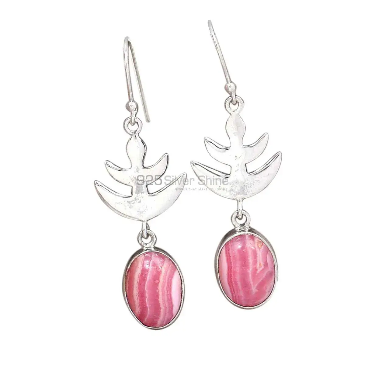 Best Design 925 Sterling Silver Handmade Earrings Exporters In Rhodochrosite Gemstone Jewelry 925SE2167