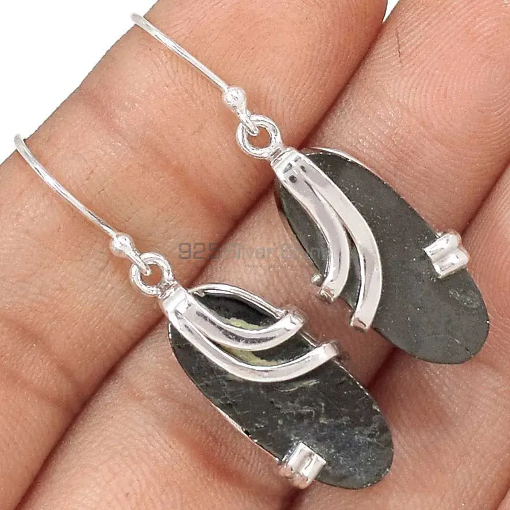 Best Design 925 Sterling Silver Handmade Earrings Exporters In Shungite Gemstone Jewelry 925SE2088_0
