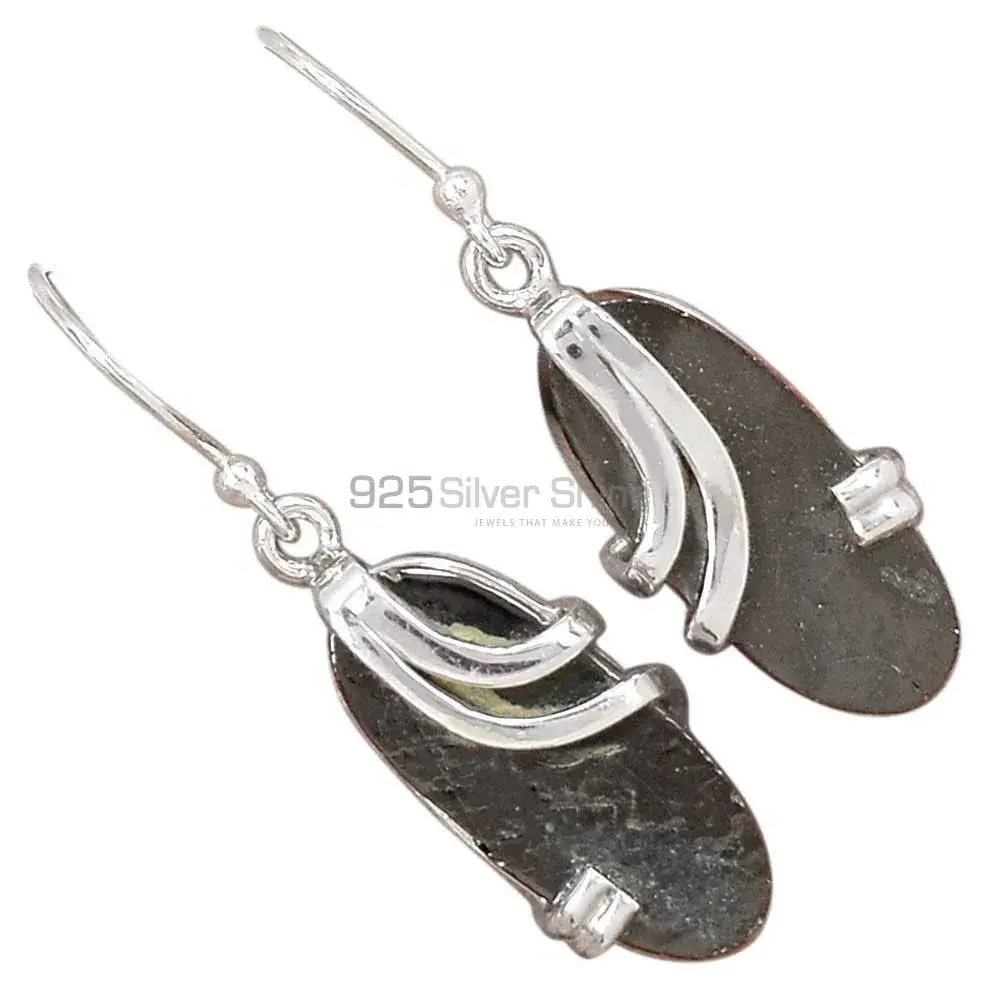 Best Design 925 Sterling Silver Handmade Earrings Exporters In Shungite Gemstone Jewelry 925SE2088_1