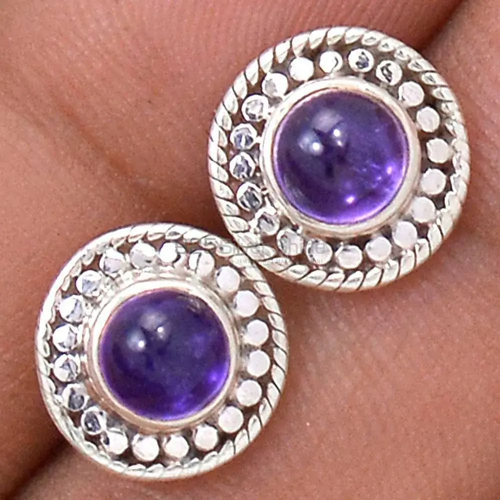 Best Design 925 Sterling Silver Handmade Earrings Manufacturer In Amethyst Gemstone Jewelry 925SE2698_0