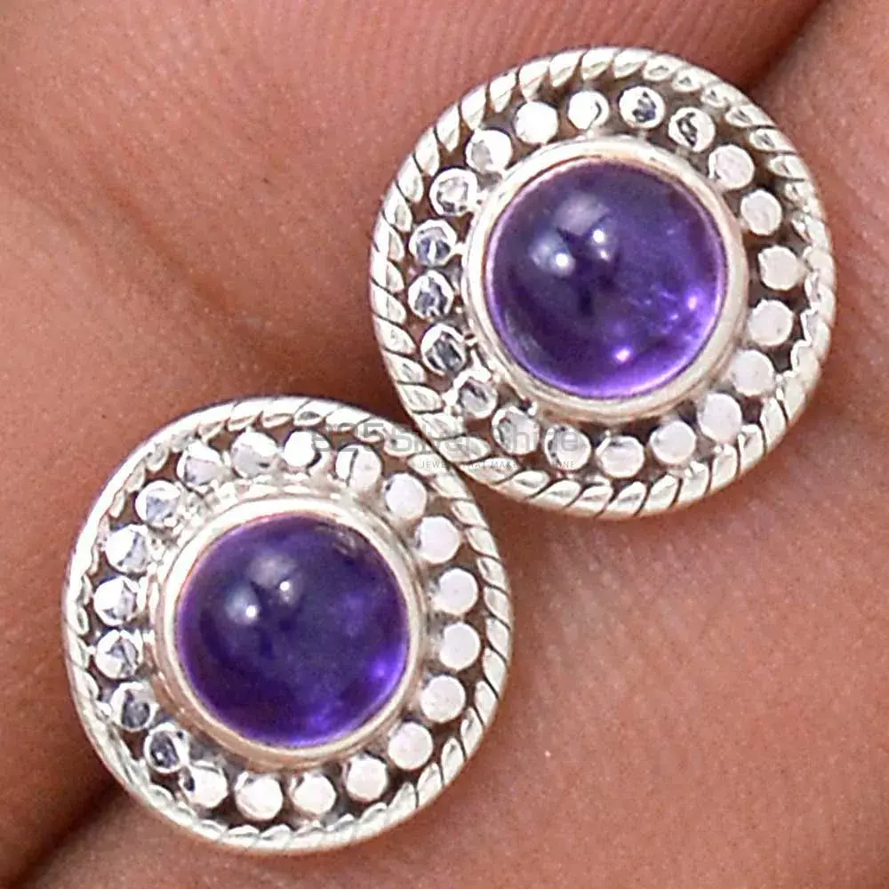 925 Sterling Silver Handmade Earrings In Amethyst Gemstone Jewelry 925SE2698_1
