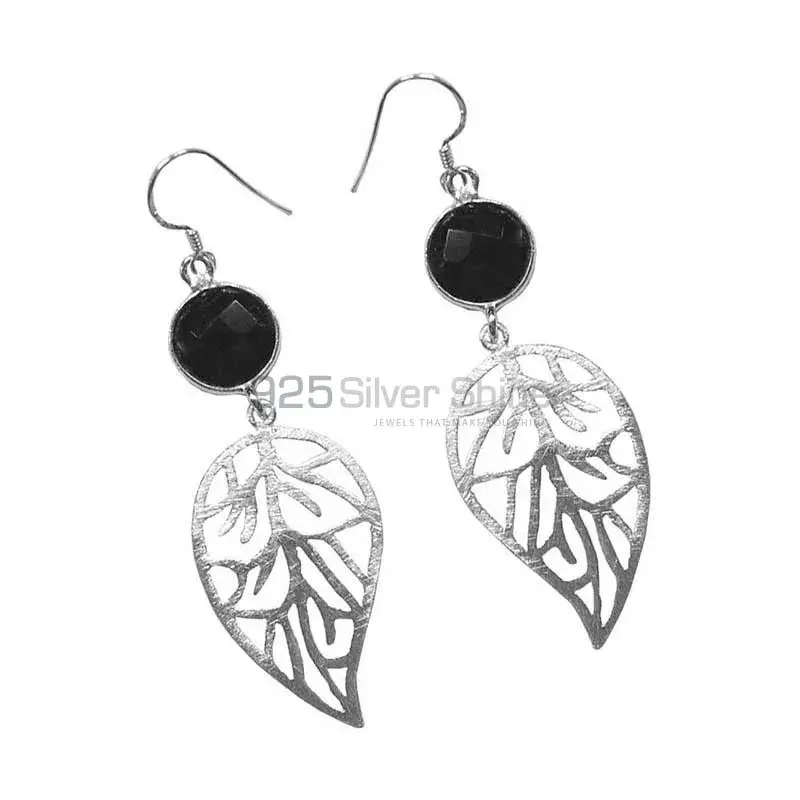 Best Design 925 Sterling Silver Handmade Earrings Manufacturer In Black Onyx Gemstone Jewelry 925SE1376_0