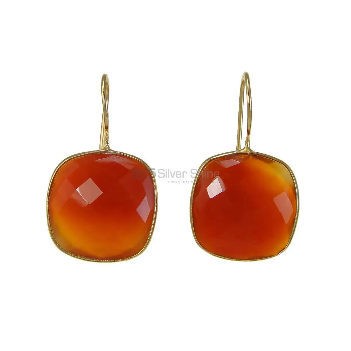 925 Sterling Silver Handmade Earrings In Carnelian Gemstone Jewelry 925SE1972_0