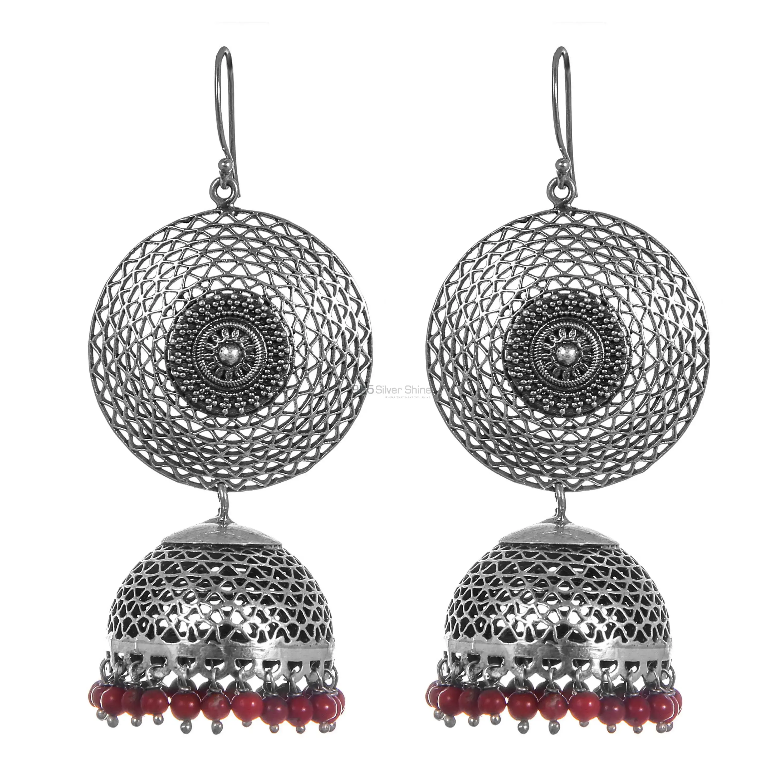 925 Sterling Silver Handmade Earrings In Coral Gemstone Jewelry 925SE279_0
