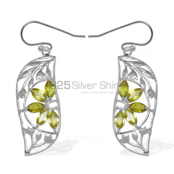 Best Design 925 Sterling Silver Handmade Earrings Manufacturer In Lemon Quartz Gemstone Jewelry 925SE911