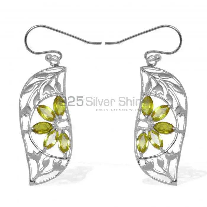 925 Sterling Silver Handmade Earrings In Lemon Quartz Gemstone Jewelry 925SE911