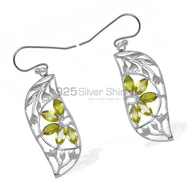 Best Design 925 Sterling Silver Handmade Earrings Manufacturer In Lemon Quartz Gemstone Jewelry 925SE911_0