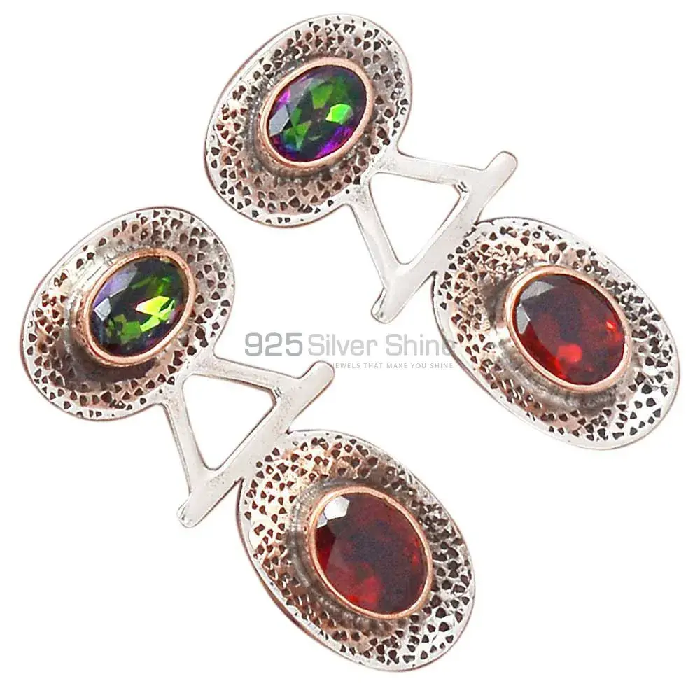925 Sterling Silver Handmade Earrings In Multi Gemstone Jewelry 925SE2152_2
