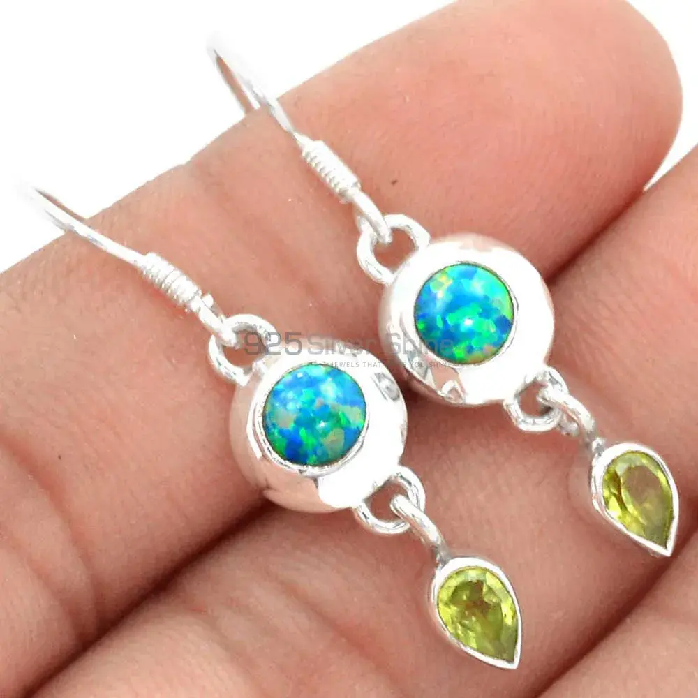 925 Sterling Silver Handmade Earrings In Multi Gemstone Jewelry 925SE674