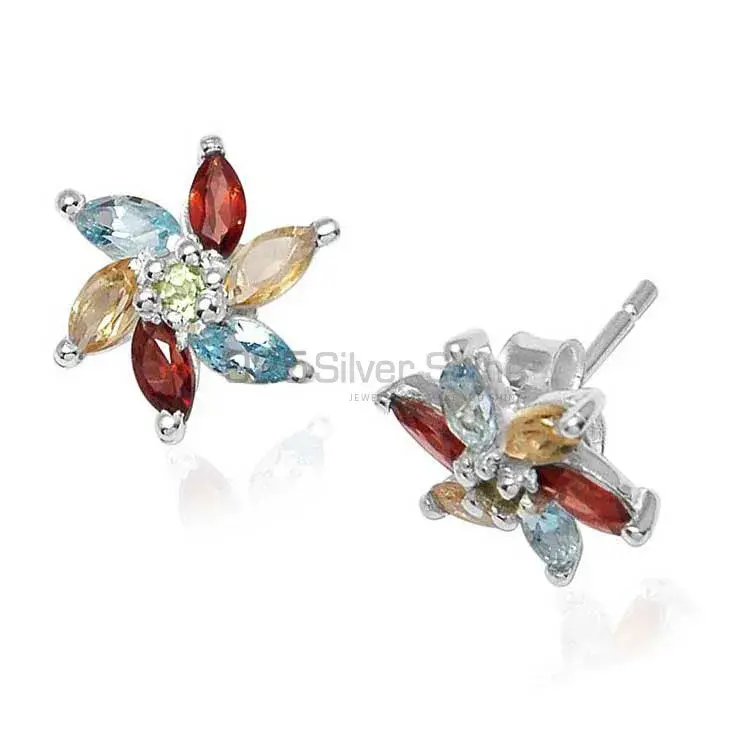 Best Design 925 Sterling Silver Handmade Earrings Manufacturer In Multi Gemstone Jewelry 925SE753_0