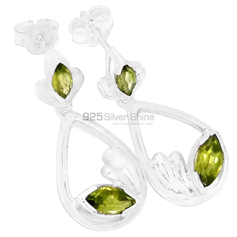 Best Design 925 Sterling Silver Handmade Earrings Manufacturer In Peridot Gemstone Jewelry 925SE437
