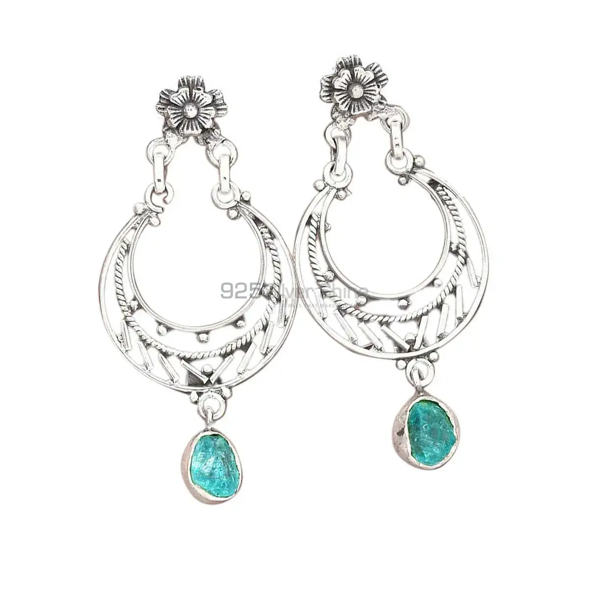 Best Design 925 Sterling Silver Handmade Earrings Suppliers In Apatite Gemstone Jewelry 925SE3112