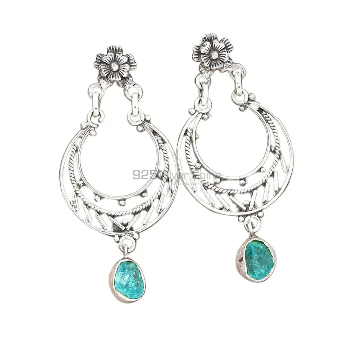 925 Sterling Silver Handmade Earrings In Apatite Gemstone Jewelry 925SE3112_0