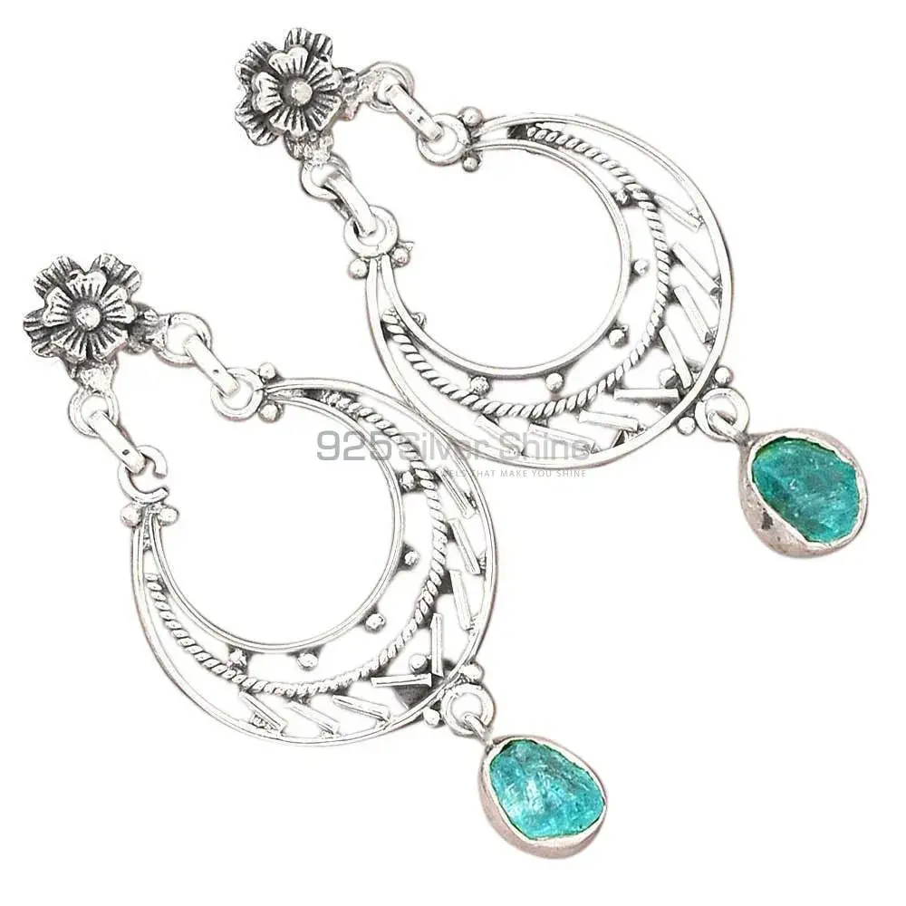 925 Sterling Silver Handmade Earrings In Apatite Gemstone Jewelry 925SE3112_2