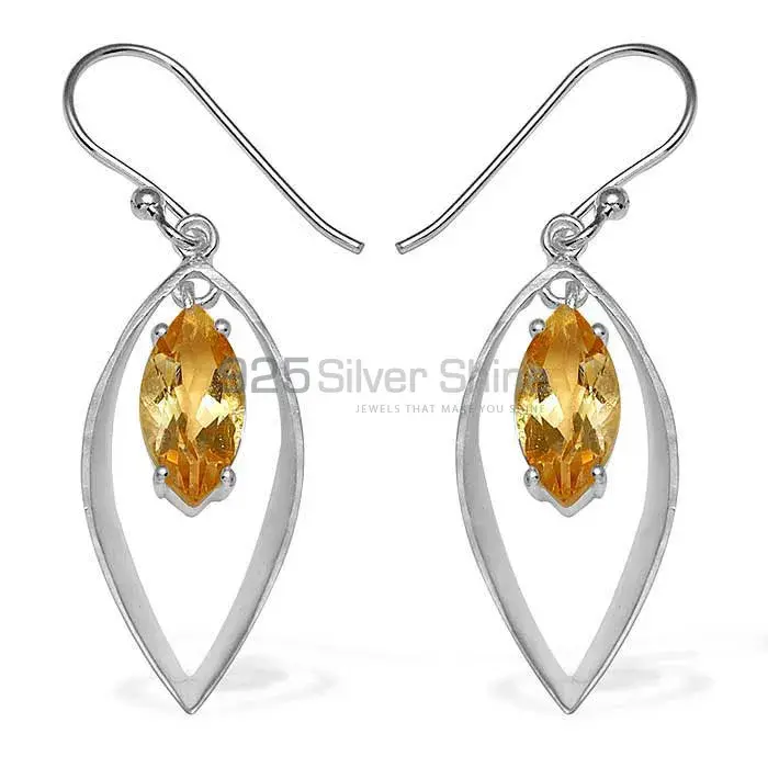 Best Design 925 Sterling Silver Handmade Earrings Suppliers In Citrine Gemstone Jewelry 925SE763