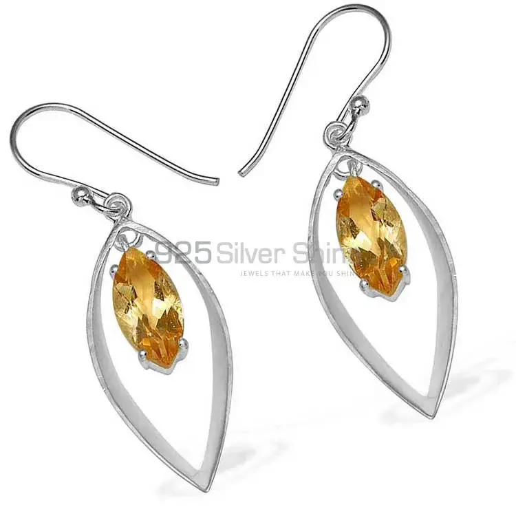 Best Design 925 Sterling Silver Handmade Earrings Suppliers In Citrine Gemstone Jewelry 925SE763_0