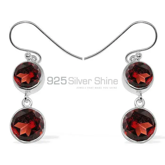 Best Design 925 Sterling Silver Handmade Earrings Suppliers In Garnet Gemstone Jewelry 925SE1158
