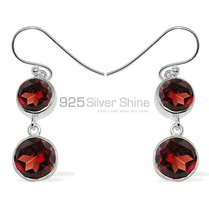 925 Sterling Silver Handmade Earrings In Garnet Gemstone Jewelry 925SE1158_0