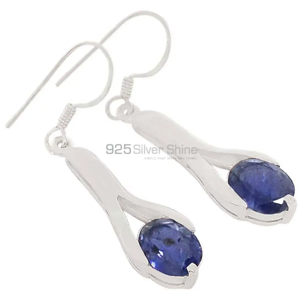 Best Design 925 Sterling Silver Handmade Earrings Suppliers In Iolite Gemstone Jewelry 925SE368