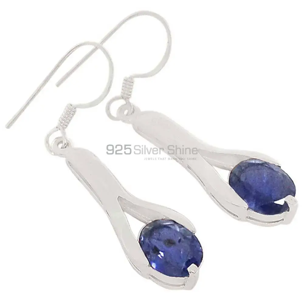 925 Sterling Silver Handmade Earrings In Iolite Gemstone Jewelry 925SE368_0