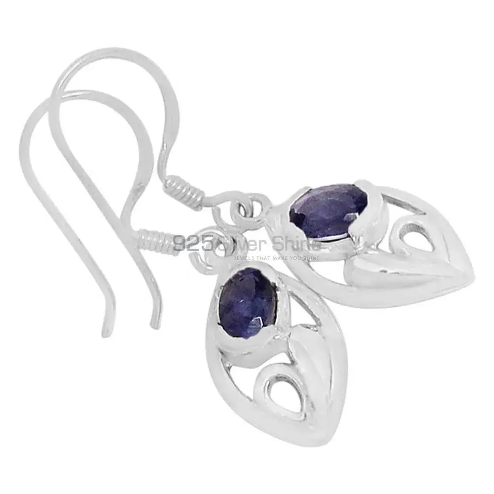 Best Design 925 Sterling Silver Handmade Earrings Suppliers In Iolite Gemstone Jewelry 925SE605