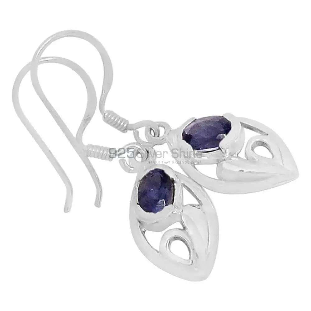 925 Sterling Silver Handmade Earrings In Iolite Gemstone Jewelry 925SE605_0