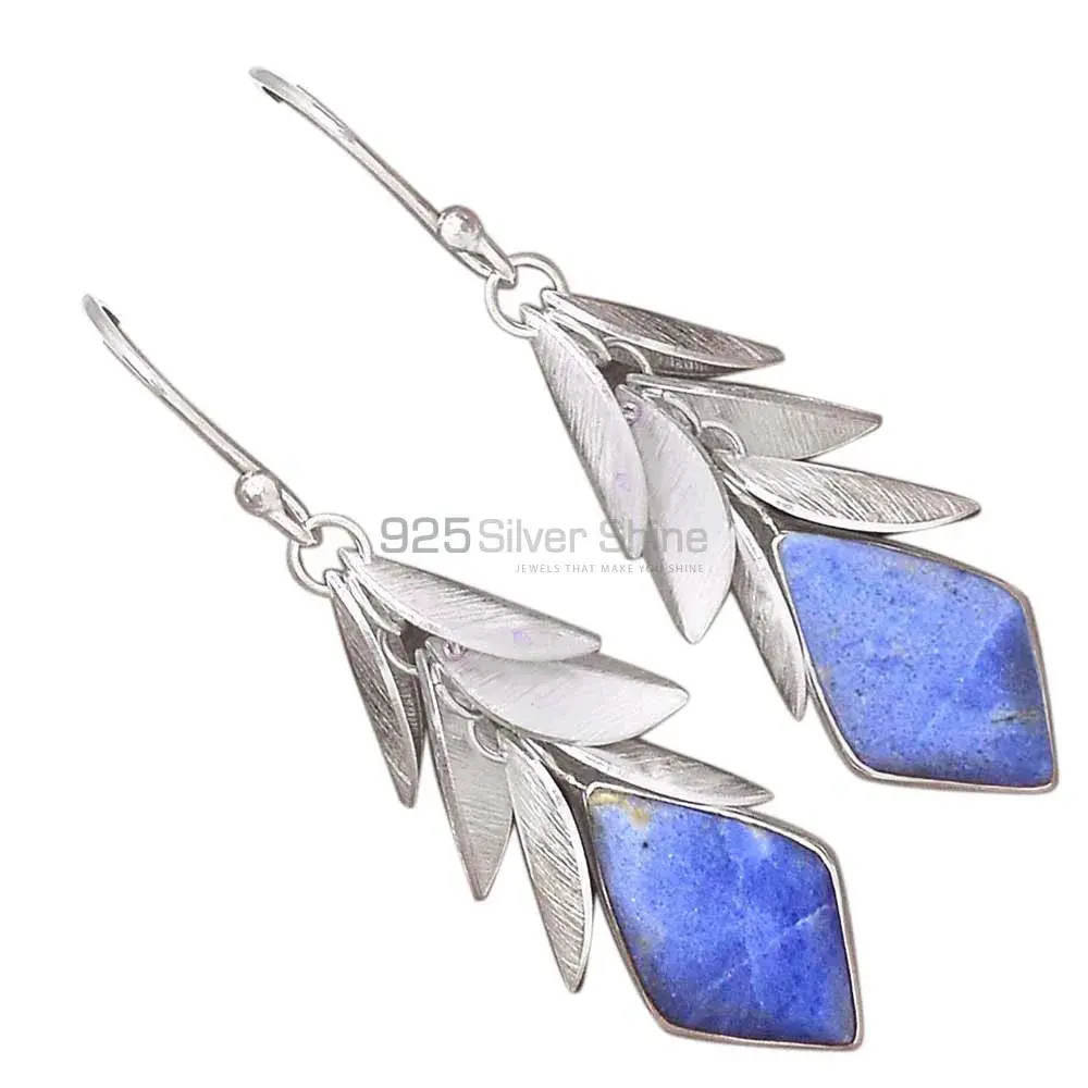 925 Sterling Silver Handmade Earrings In Lapis Gemstone Jewelry 925SE3033_1