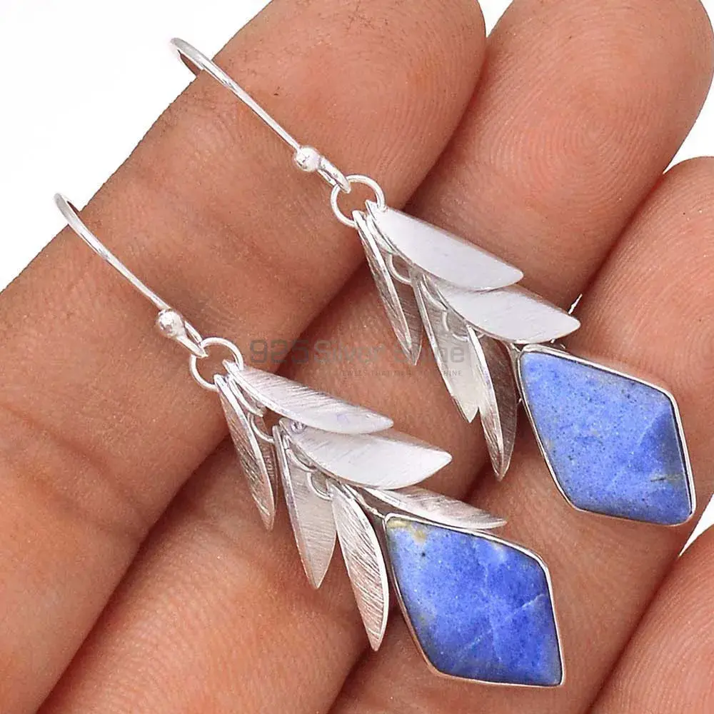 925 Sterling Silver Handmade Earrings In Lapis Gemstone Jewelry 925SE3033_2