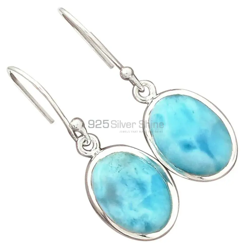 925 Sterling Silver Handmade Earrings In Larimar Gemstone Jewelry 925SE2796_11