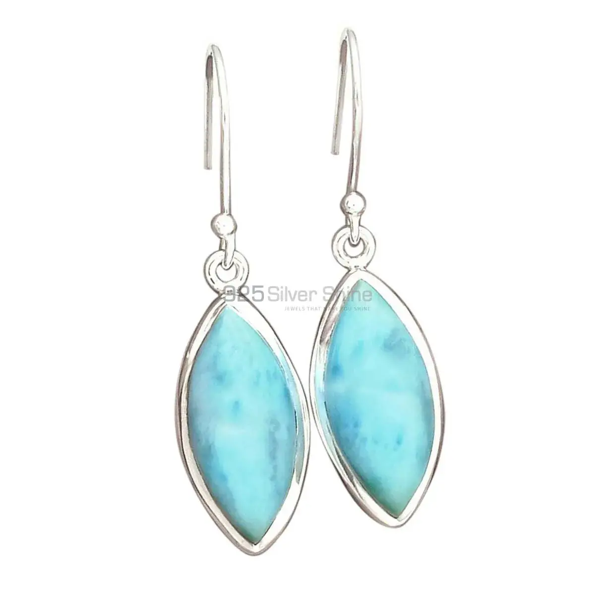 925 Sterling Silver Handmade Earrings In Larimar Gemstone Jewelry 925SE2796_12