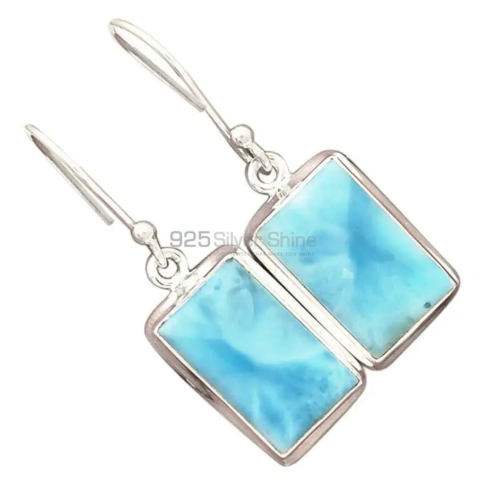 925 Sterling Silver Handmade Earrings In Larimar Gemstone Jewelry 925SE2796_3