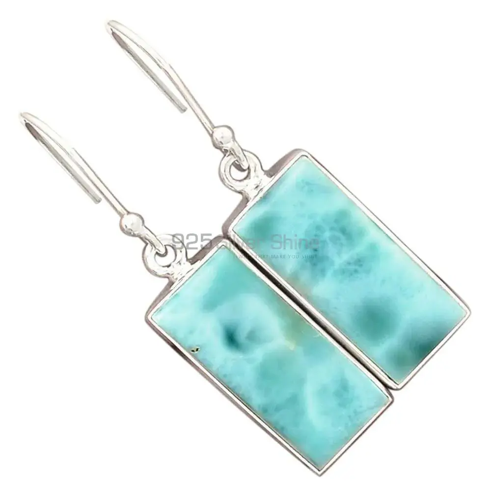 925 Sterling Silver Handmade Earrings In Larimar Gemstone Jewelry 925SE2796_5