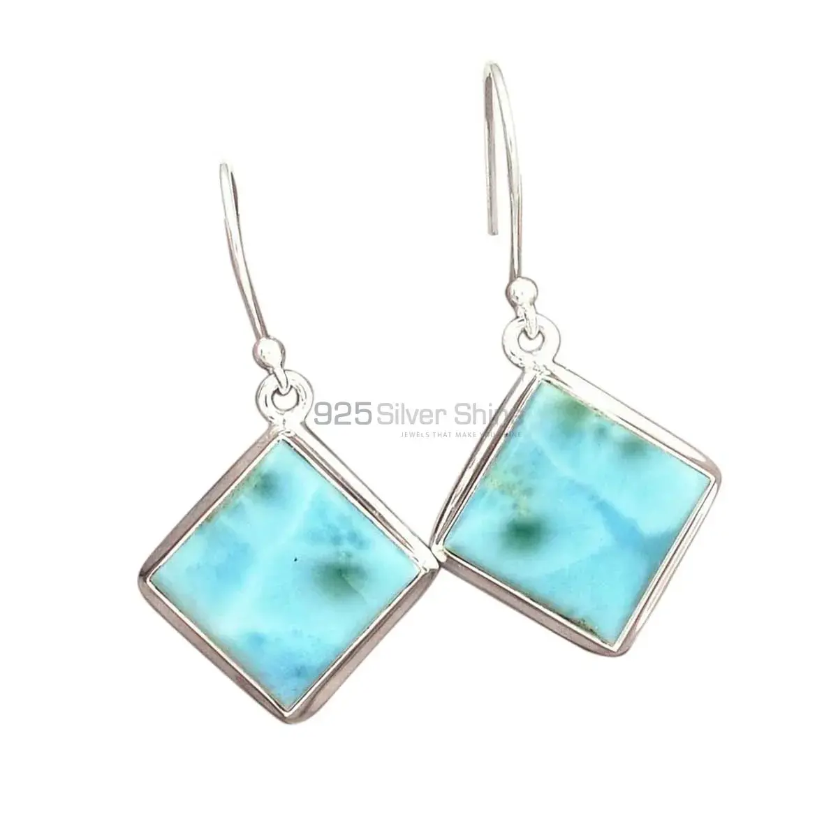 925 Sterling Silver Handmade Earrings In Larimar Gemstone Jewelry 925SE2796_6