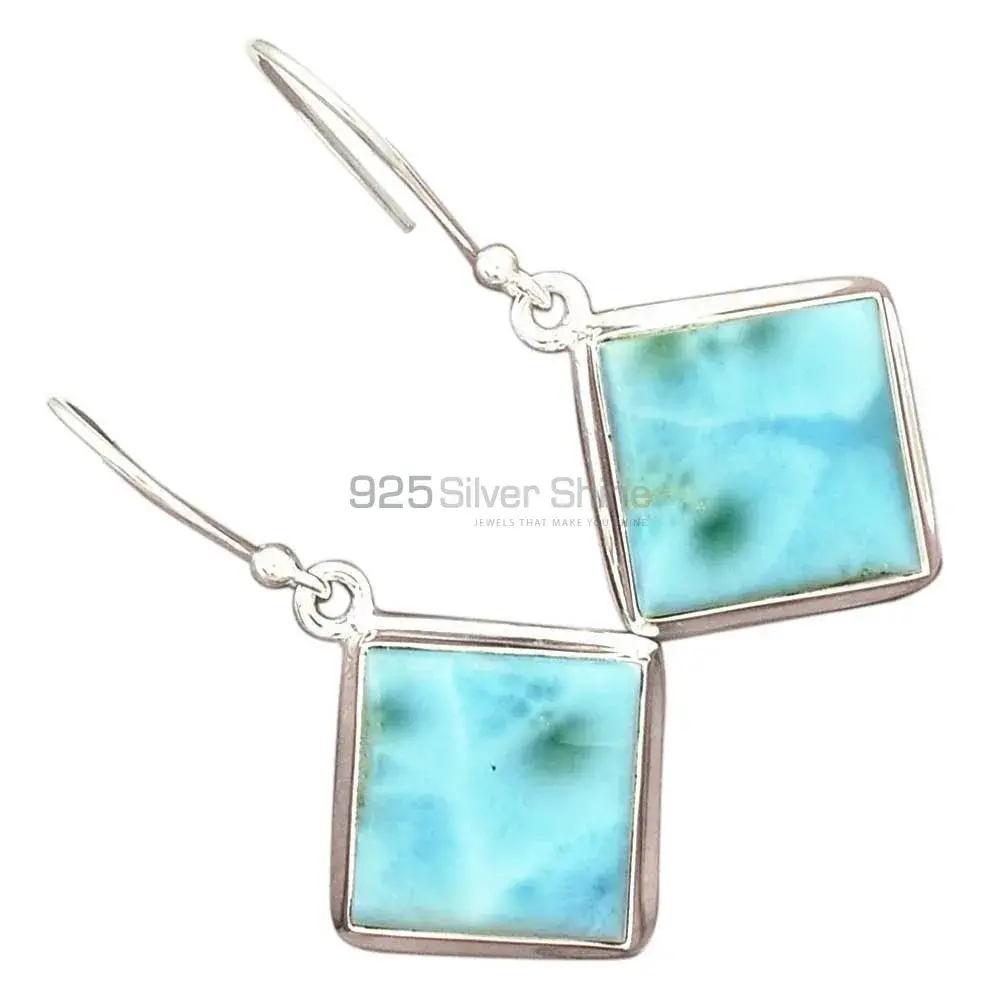 925 Sterling Silver Handmade Earrings In Larimar Gemstone Jewelry 925SE2796_7