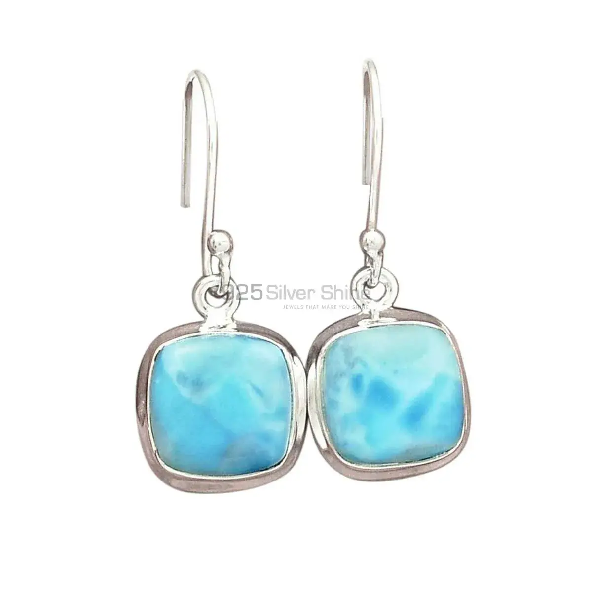 925 Sterling Silver Handmade Earrings In Larimar Gemstone Jewelry 925SE2796_8