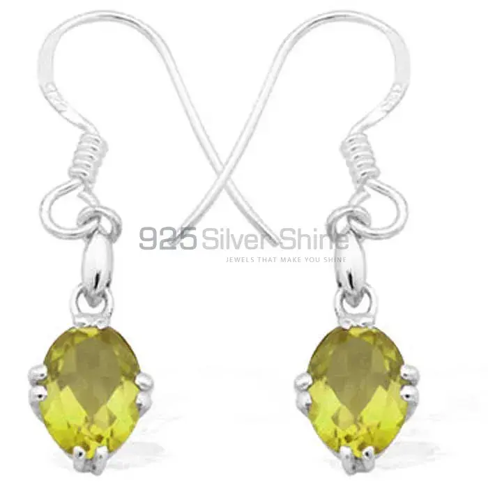 Best Design 925 Sterling Silver Handmade Earrings Suppliers In Lemon Quartz Gemstone Jewelry 925SE921
