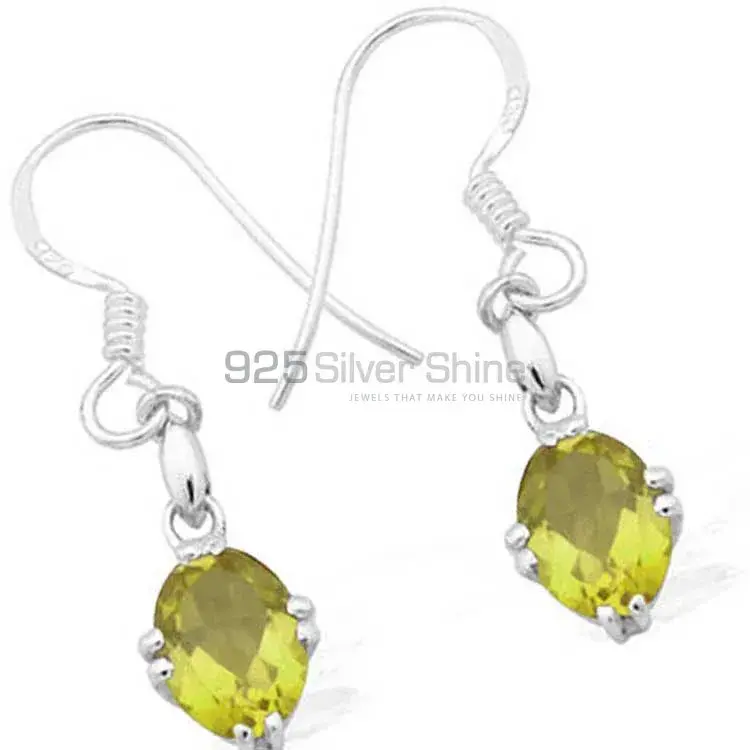 Best Design 925 Sterling Silver Handmade Earrings Suppliers In Lemon Quartz Gemstone Jewelry 925SE921_0