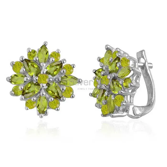 Best Design 925 Sterling Silver Handmade Earrings Suppliers In Peridot Gemstone Jewelry 925SE1000