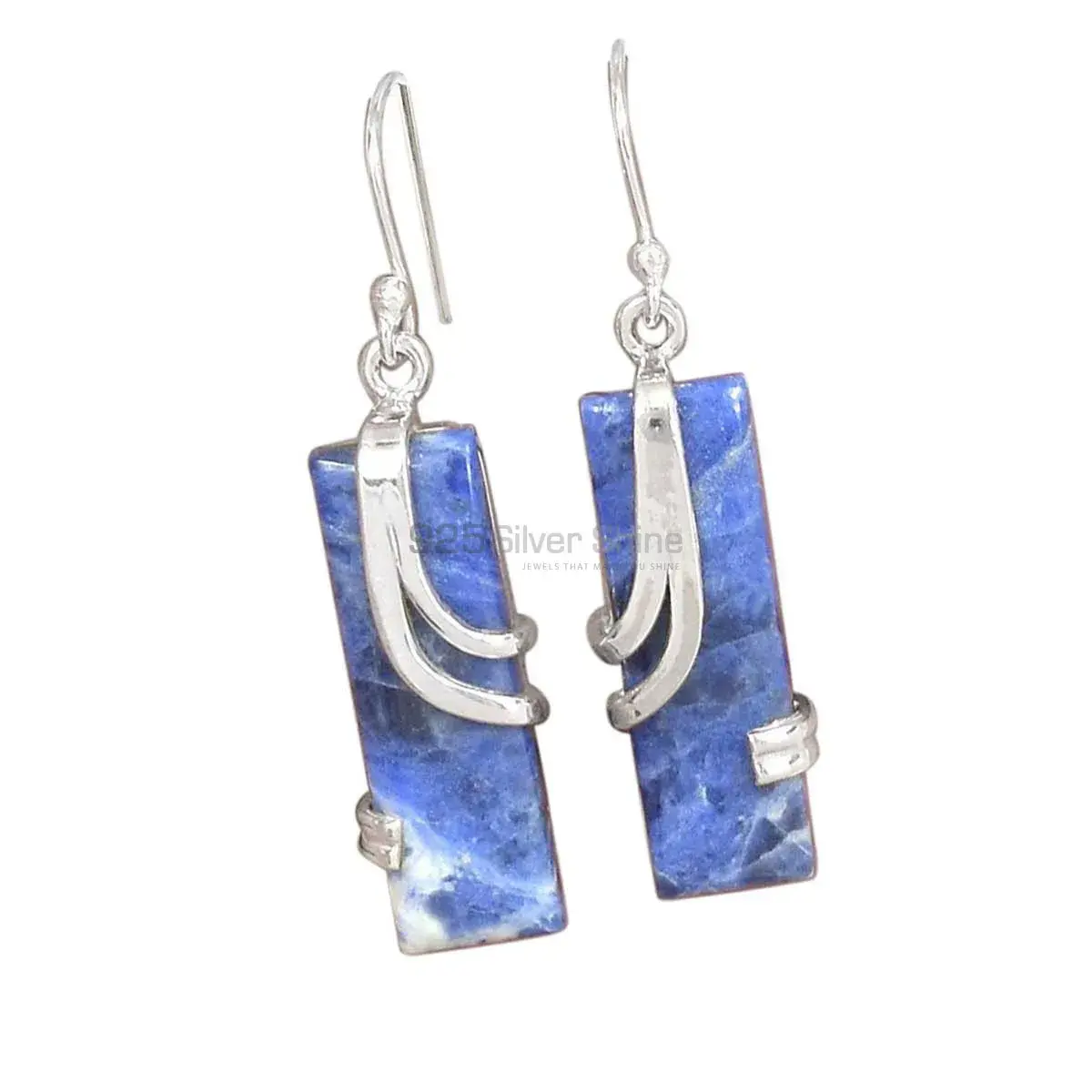 925 Sterling Silver Handmade Earrings In Stone Gemstone Jewelry 925SE2083_0