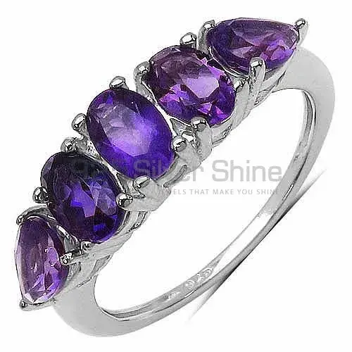 925 Sterling Silver Handmade Rings In Amethyst Gemstone Jewelry 925SR3263_0
