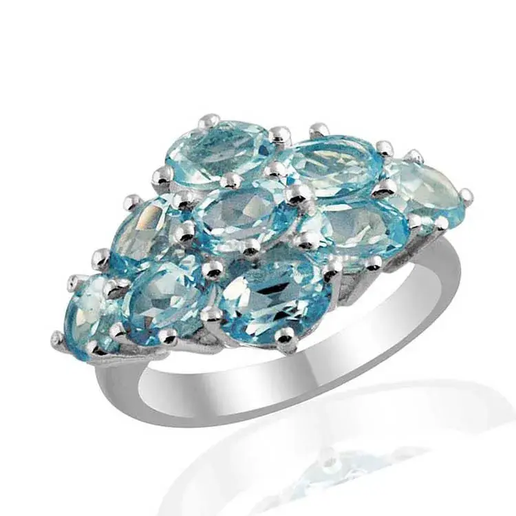 925 Sterling Silver Handmade Rings In Blue Topaz Gemstone Jewelry 925SR1434_1