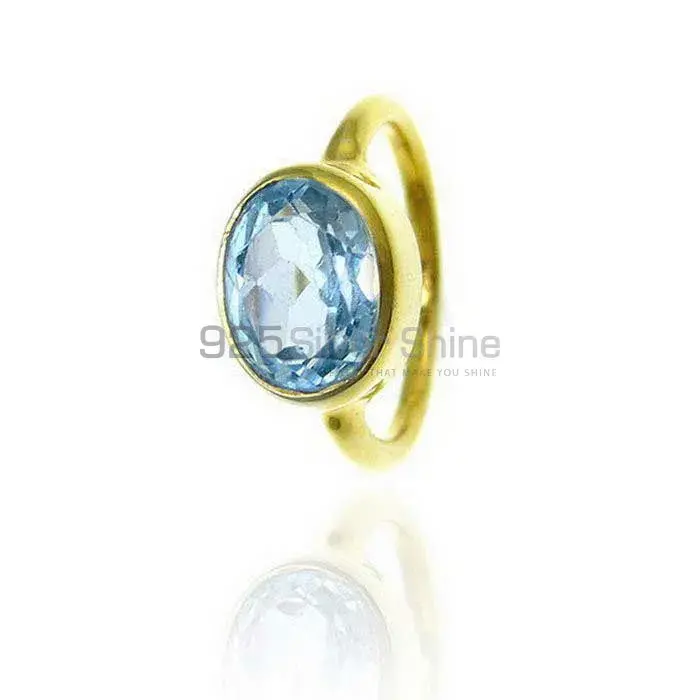 Best Design 925 Sterling Silver Handmade Rings Exporters In Blue Topaz Gemstone Jewelry 925SR3815