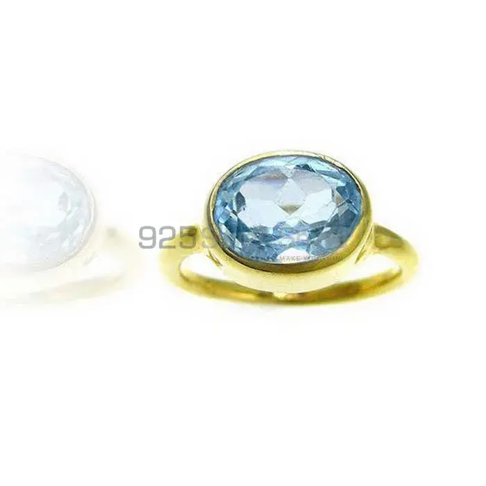 Best Design 925 Sterling Silver Handmade Rings Exporters In Blue Topaz Gemstone Jewelry 925SR3815_2