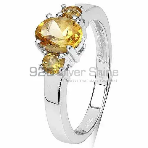 Citrine Three Stone Sterling Silver Rings 925SR3169_0