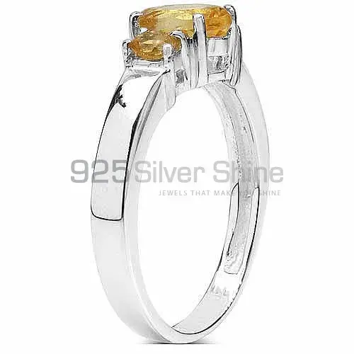 Citrine Three Stone Sterling Silver Rings 925SR3169_1