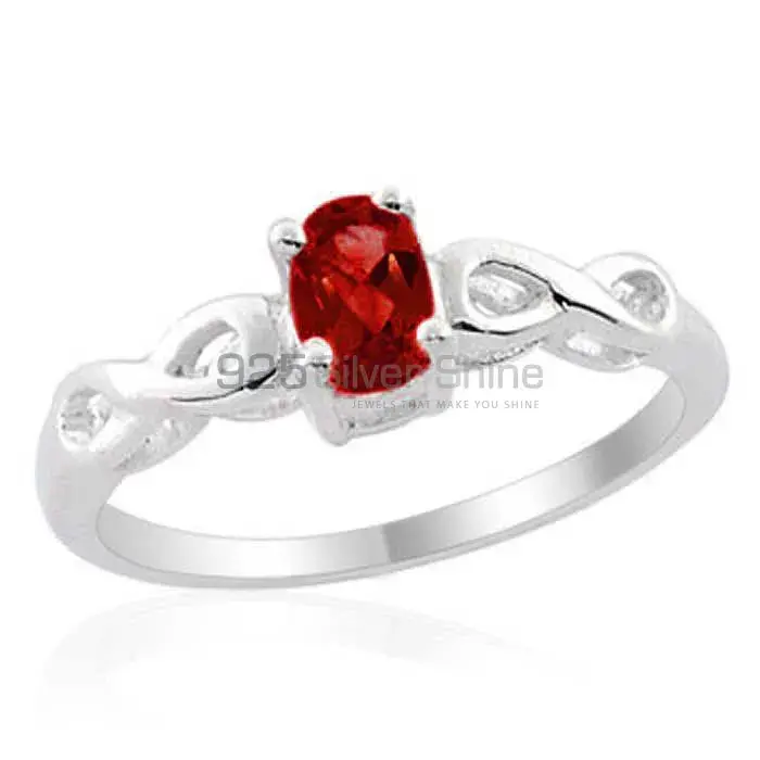 Sterling Silver Single Stone Garnet Rings Jewelry 925SR1975_0
