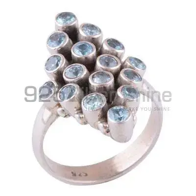 Best Design 925 Sterling Silver Handmade Rings In Blue Topaz Gemstone Jewelry 925SR3406